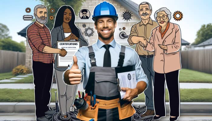 A weeping tile service provider in Richmond working on a residential drainage system, surrounded by satisfied clients and community recommendations.